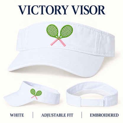 Cross Court embroidered white Victory Visor options