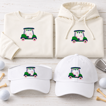 golfcart embroidered collage