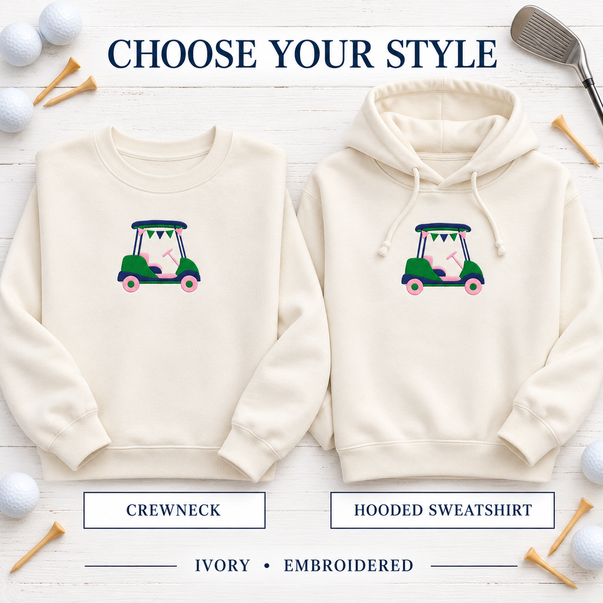 golfcart embroidered crewoptions