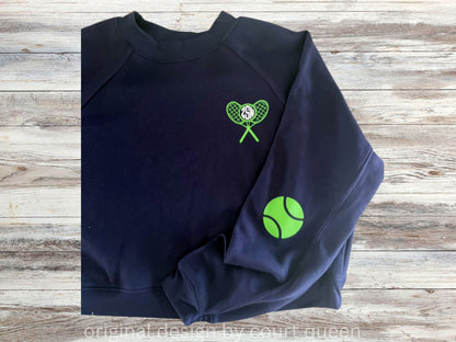 Custom Tennis Crew Shirt Sweatshirt, Personalized Tennis Shirt, Tennis Team, Tennis Gift, Tennis Club