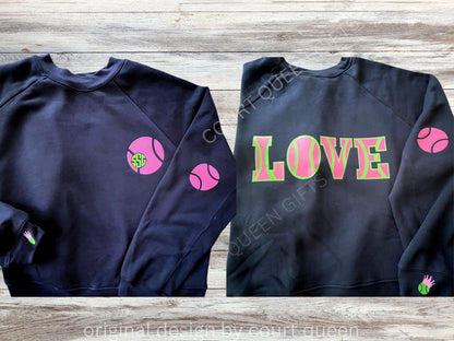 Custom Tennis Crew Shirt Sweatshirt, Personalized Tennis Shirt, Tennis Team, Tennis Gift, Tennis Club