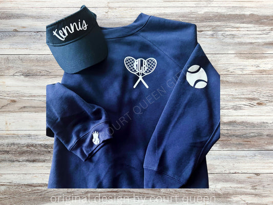 Custom Tennis Crew Shirt Sweatshirt, Personalized Tennis Shirt, Tennis Team, Tennis Gift, Tennis Club