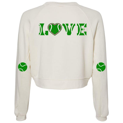 Tennis Sweatshirt: Crossed Racquets & LOVE Graphic, Custom Team Clothing