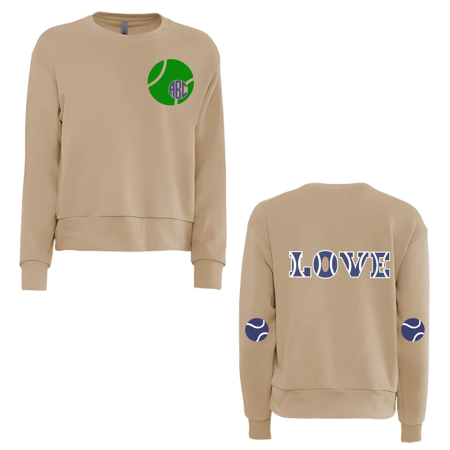 Custom Tennis Crew Shirt Sweatshirt, Personalized Tennis Shirt, Tennis Team, Tennis Gift, Tennis Club