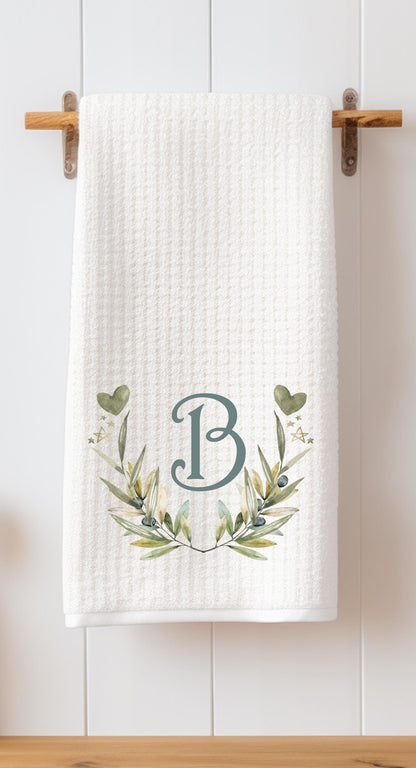 Custom Monogram Tea Towel  Wedding or Shower Couples Gift - Personalized Kitchen Decor