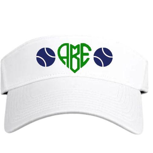 Tennis Balls Monogram Visor - Personalize It!
