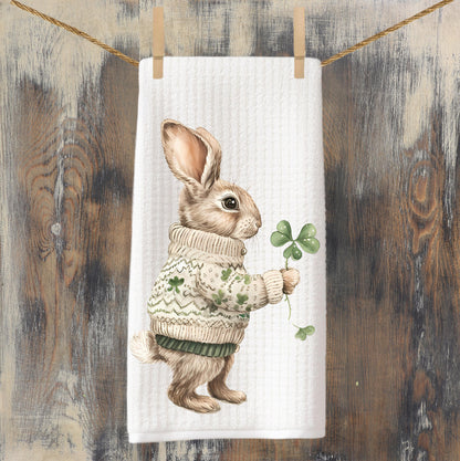 Bunny Rabbit Waffle Weave Tea Towel