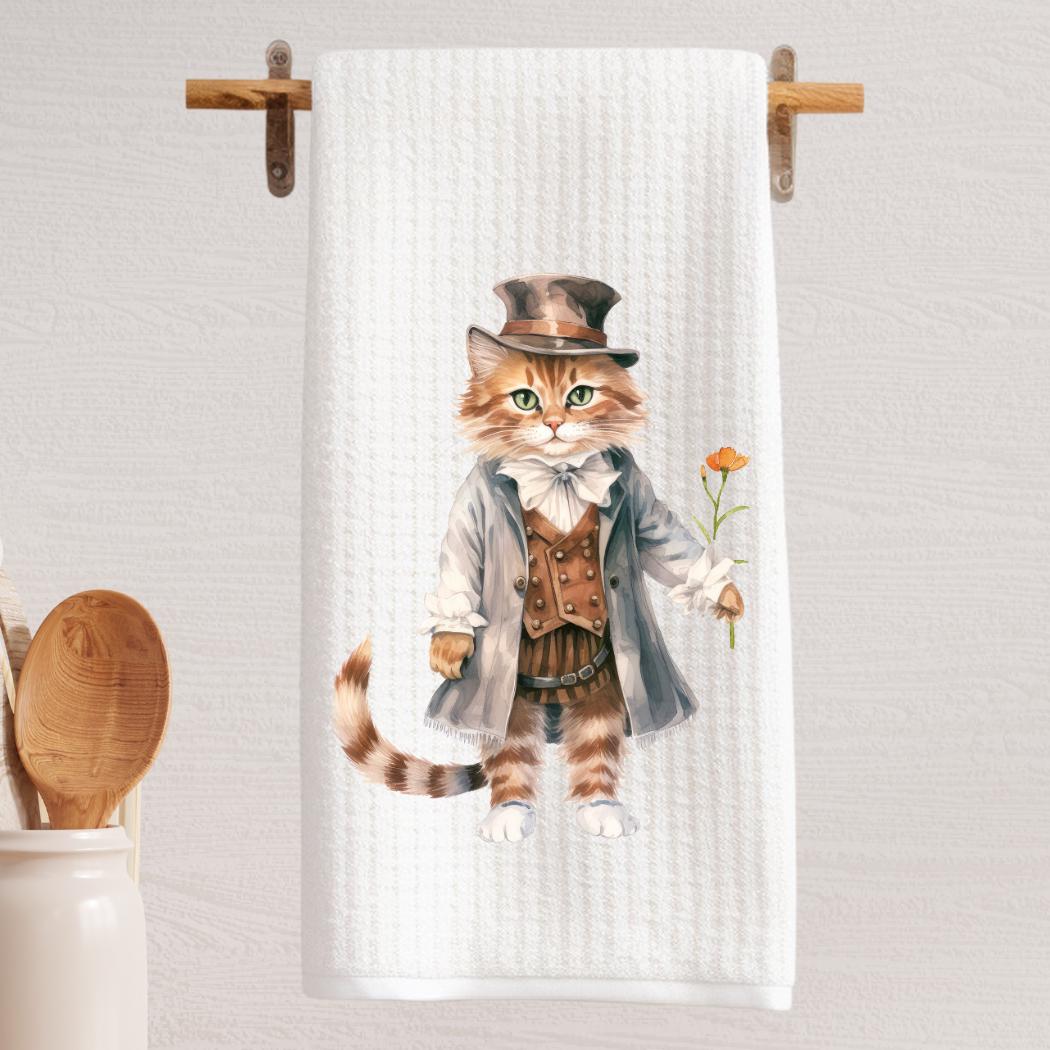 Victorian Cat Tea Towel