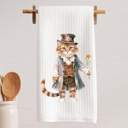 Victorian Cat Tea Towel