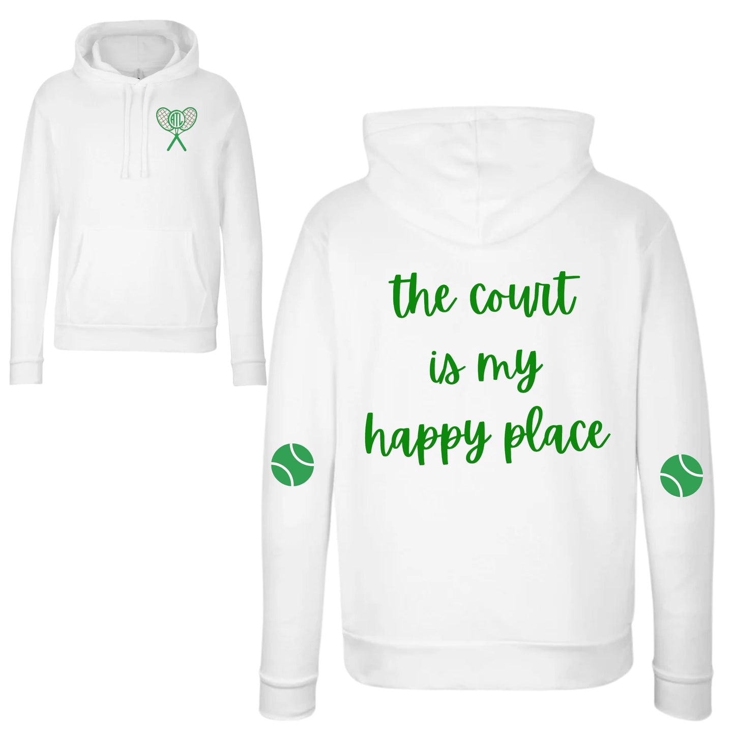 The Court Is My Happy Place" Boyfriend Hoodie