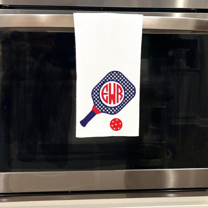 Monogram Pickleball Kitchen Towel: Preppy Small Gift