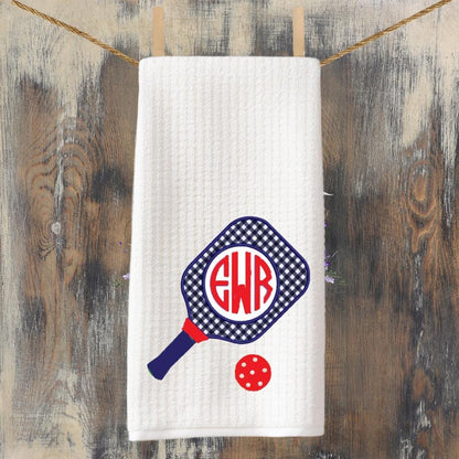 Monogram Pickleball Kitchen Towel: Preppy Small Gift
