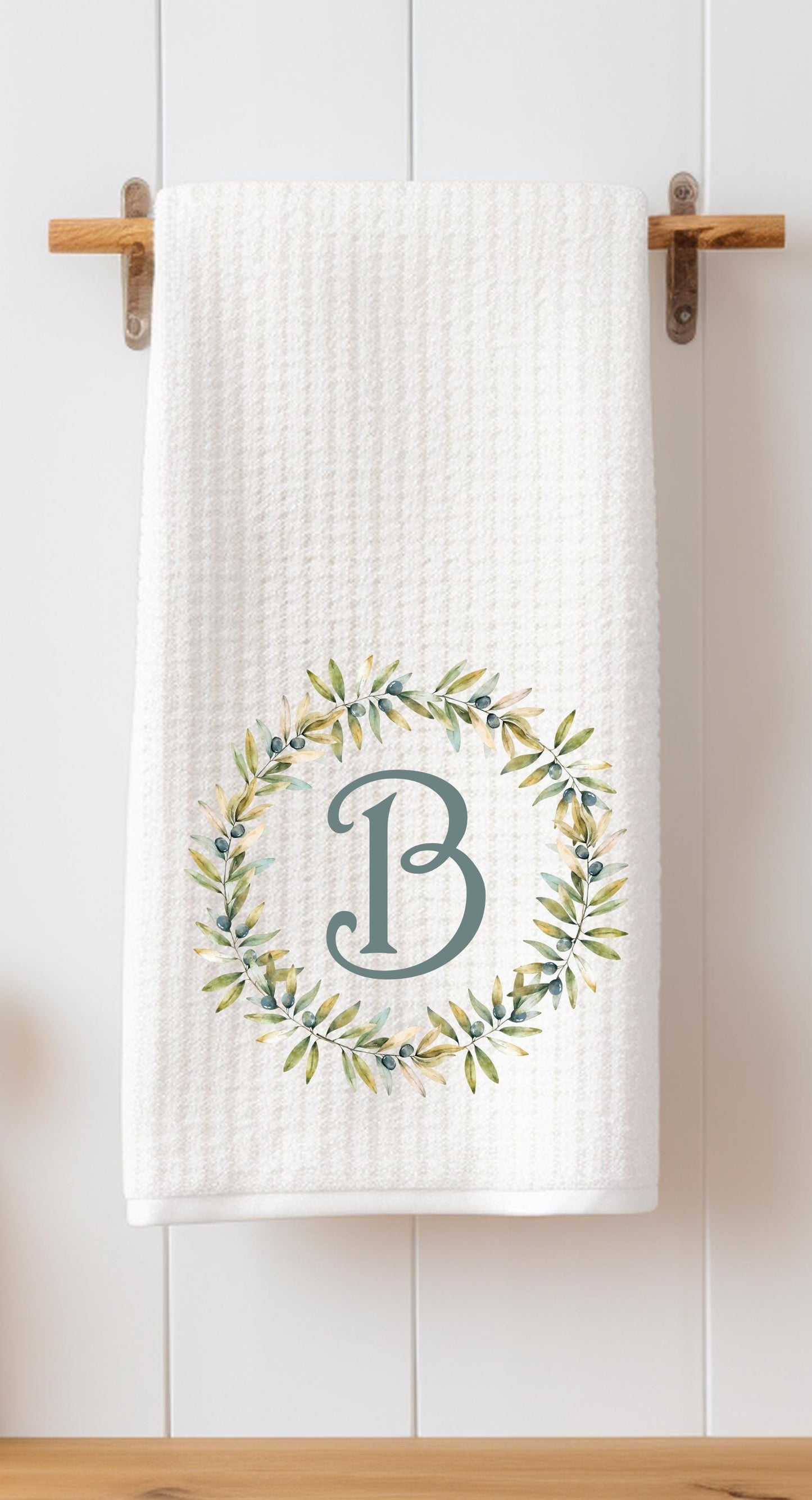 Custom Monogram Tea Towel  Wedding or Shower Couples Gift - Personalized Kitchen Decor