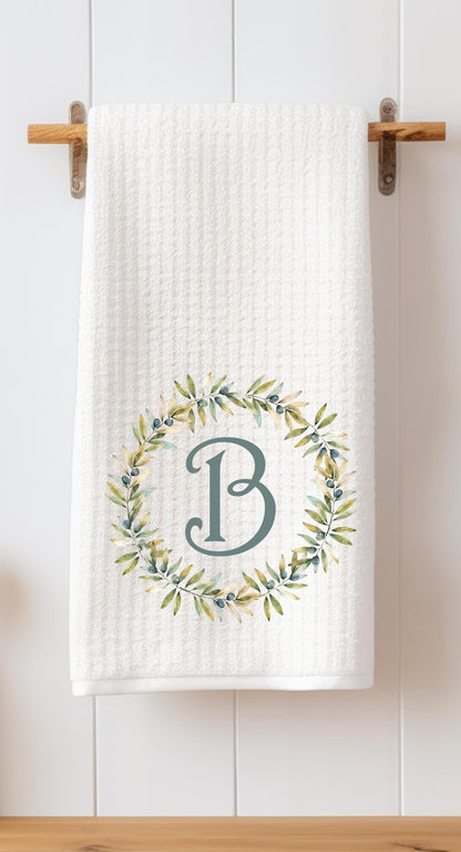 Custom Monogram Tea Towel  Wedding or Shower Couples Gift - Personalized Kitchen Decor