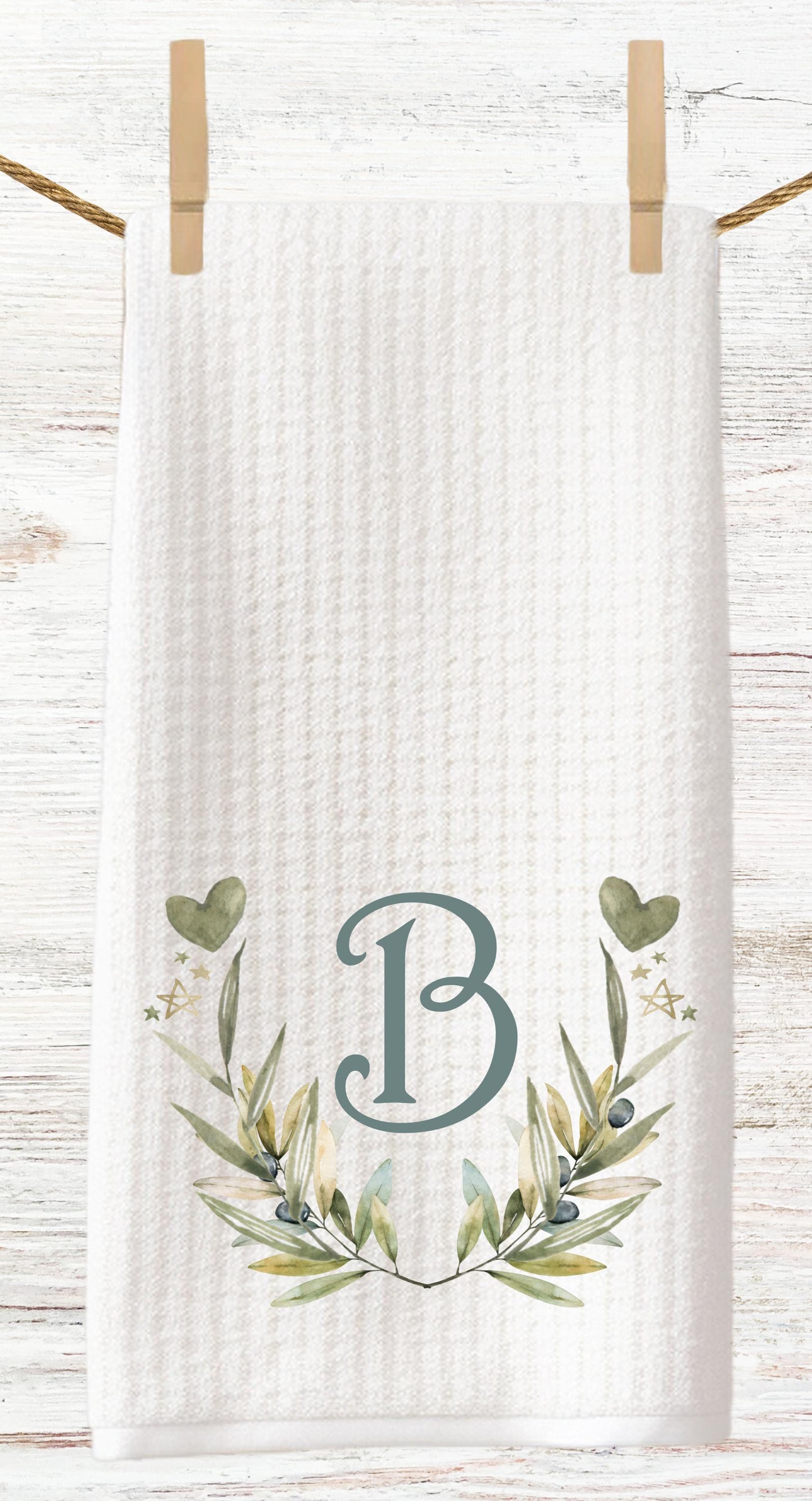 Custom Monogram Tea Towel  Wedding or Shower Couples Gift - Personalized Kitchen Decor