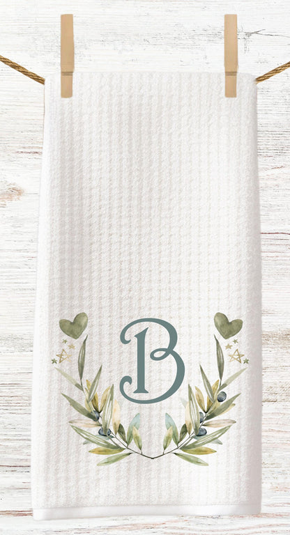 Custom Monogram Tea Towel  Wedding or Shower Couples Gift - Personalized Kitchen Decor