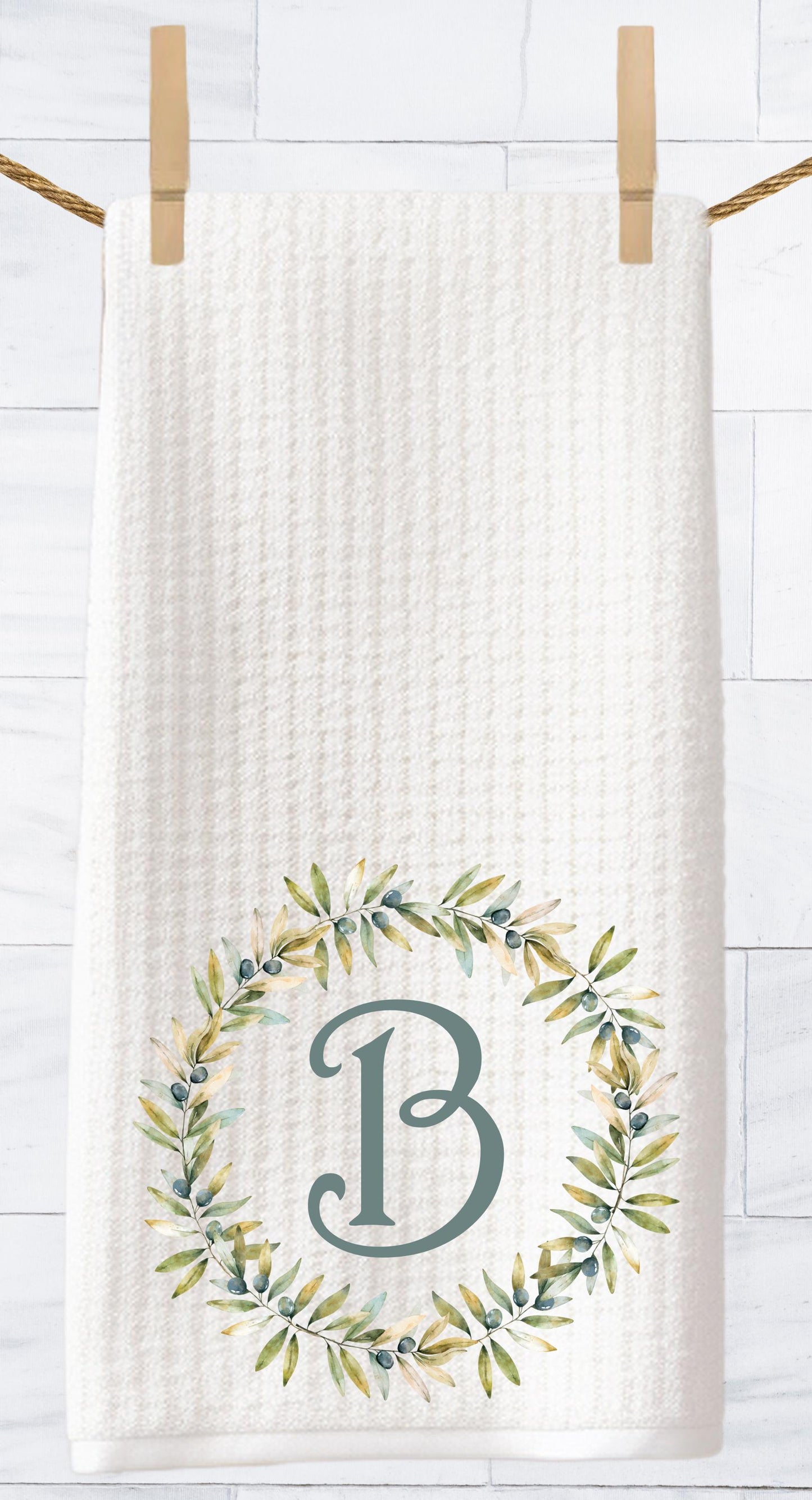 Custom Monogram Tea Towel  Wedding or Shower Couples Gift - Personalized Kitchen Decor
