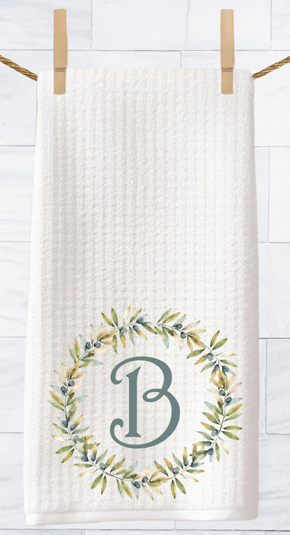 Custom Monogram Tea Towel  Wedding or Shower Couples Gift - Personalized Kitchen Decor