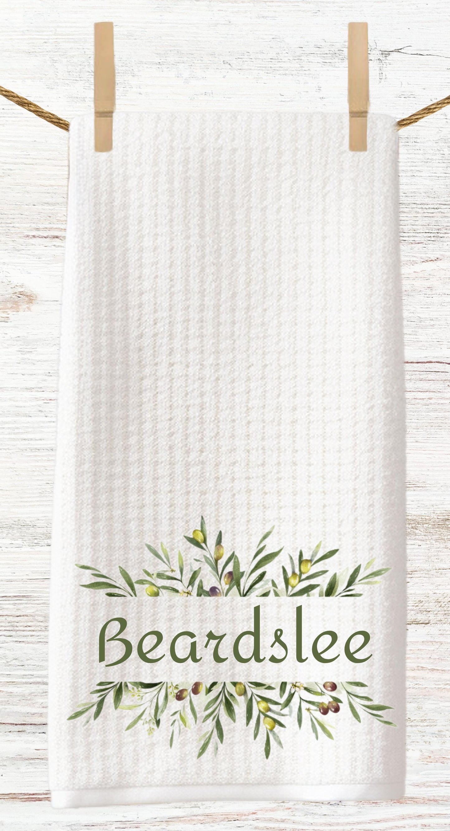 Personalized Olive Leaf Tea Towels