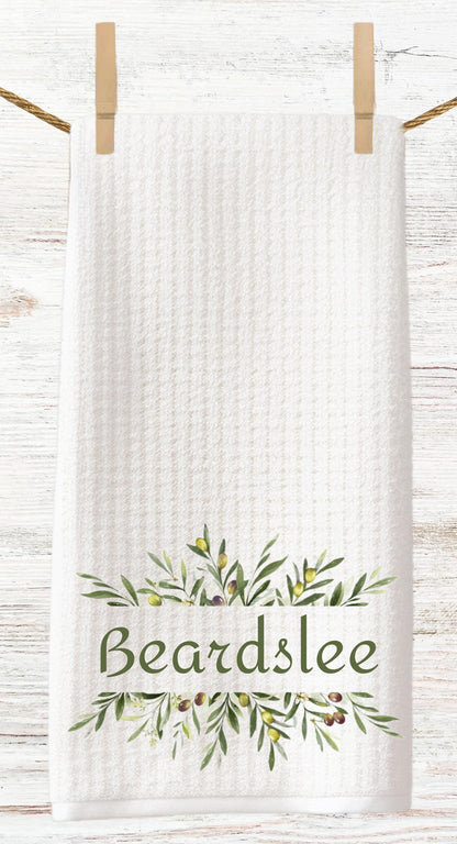 Personalized Olive Leaf Tea Towels