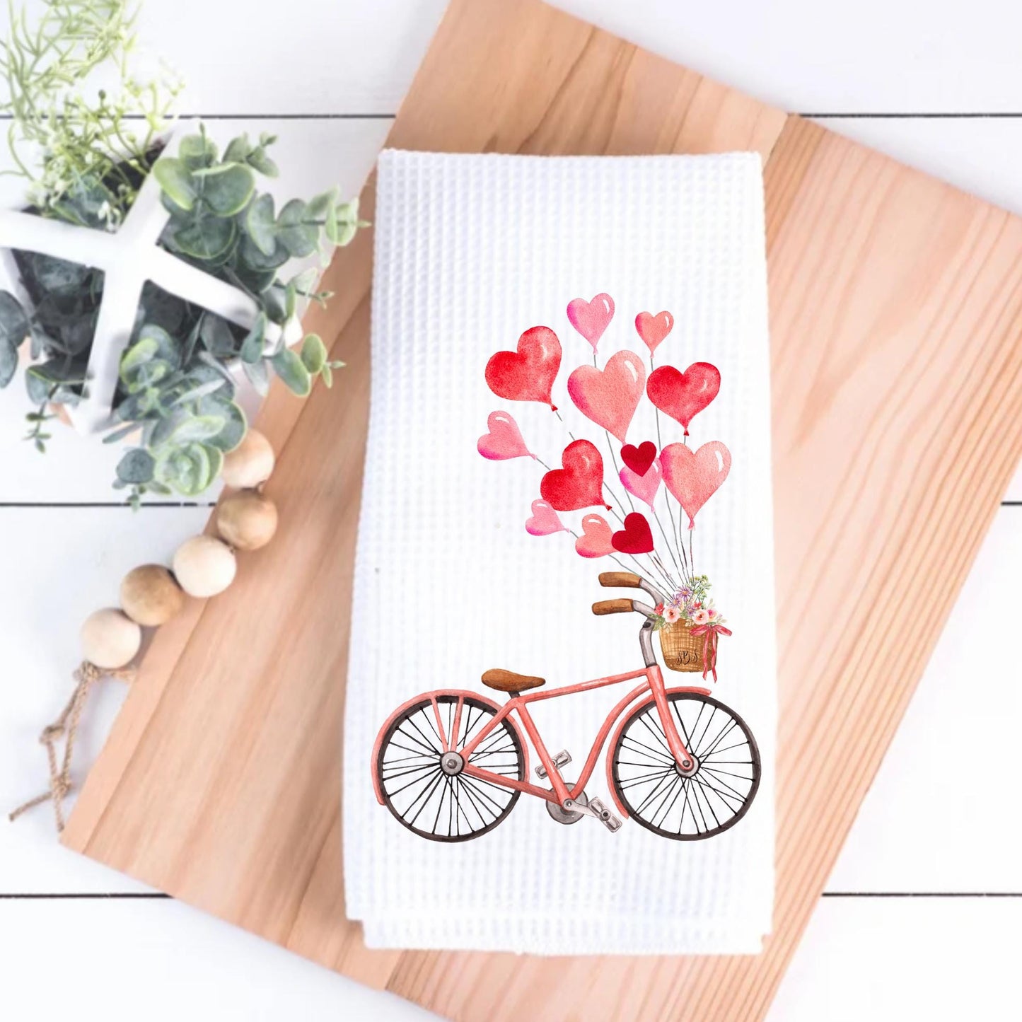 Bicycle Valentine Tea Towel