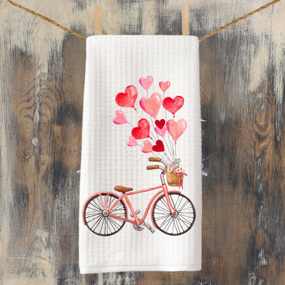 Bicycle Valentine Tea Towel