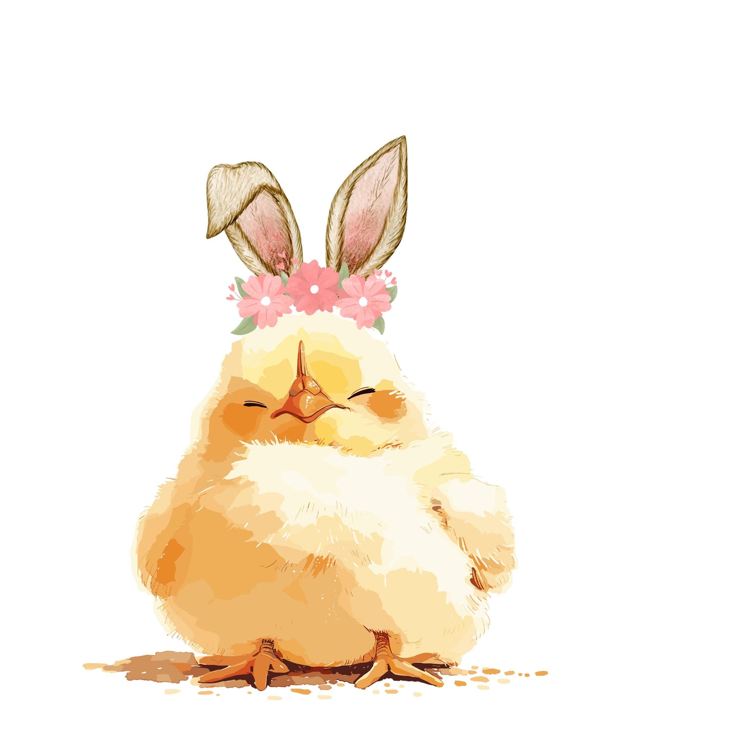 Easter Kitchen Towel: Chick with Bunny Ears, Spring Decor