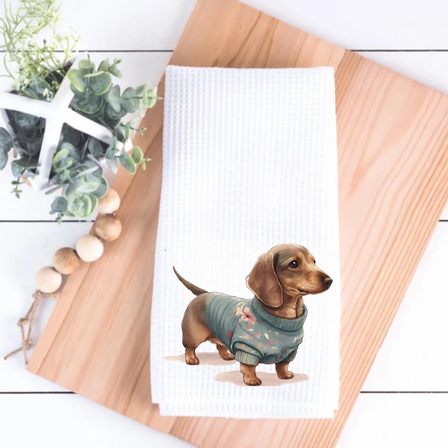 Dachshund in Sweater Tea Towel