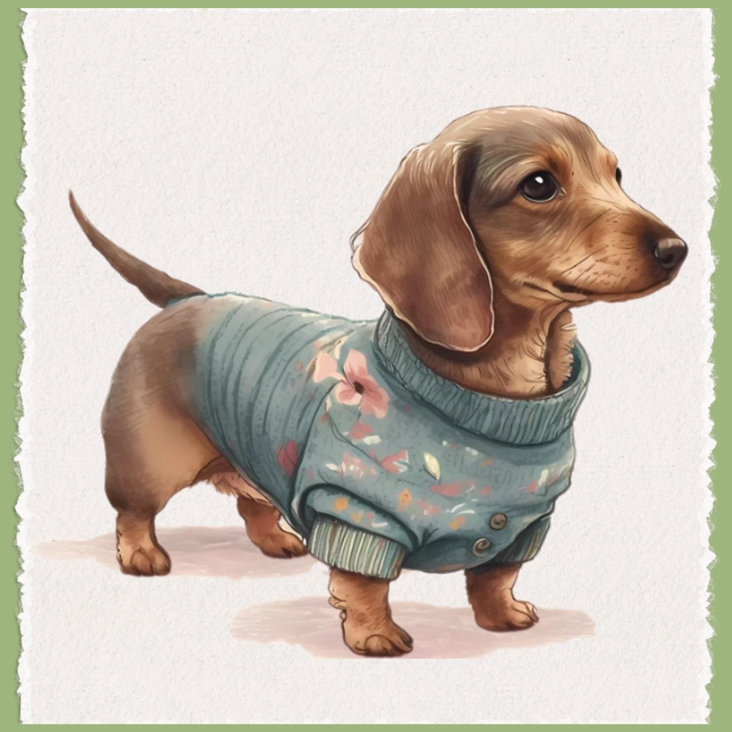 Dachshund in Sweater Tea Towel