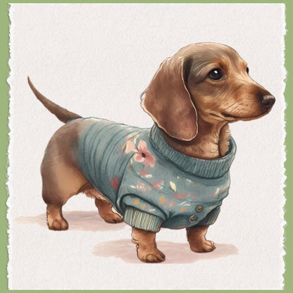 Dachshund in Sweater Tea Towel