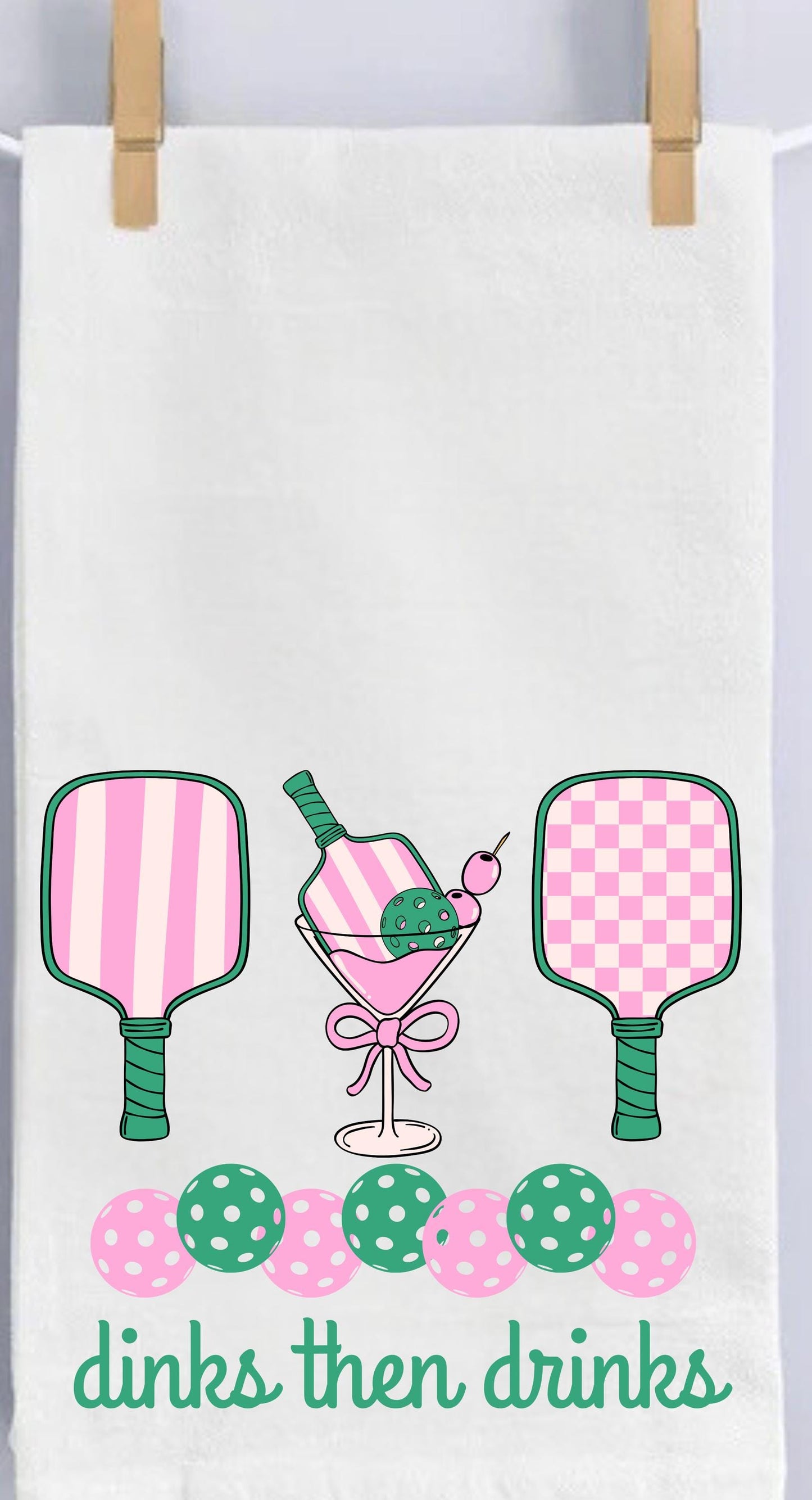 Dinks Then Drinks Pickleball Towel