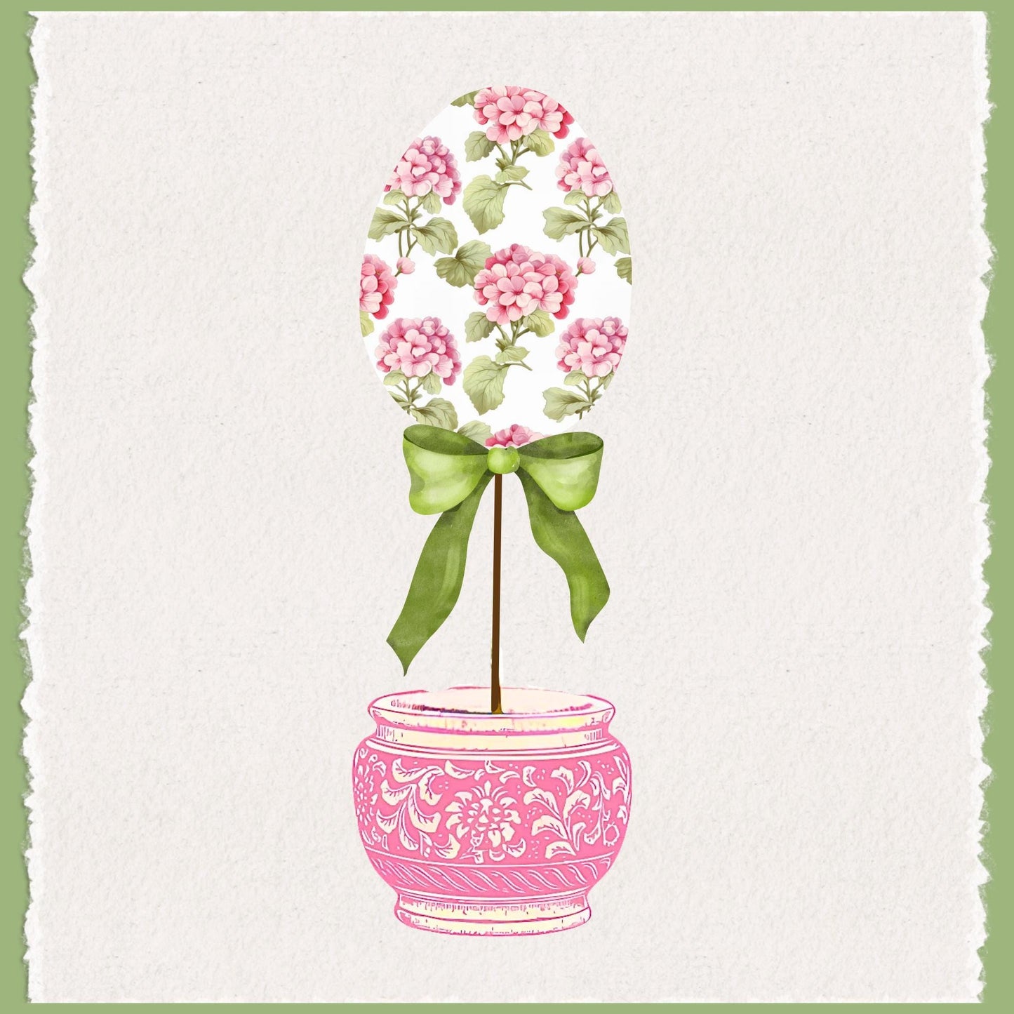 Easter Waffle Weave Tea Towel: Pink Bunny or Floral Egg Topiary