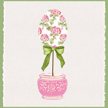 Easter Waffle Weave Tea Towel: Pink Bunny or Floral Egg Topiary