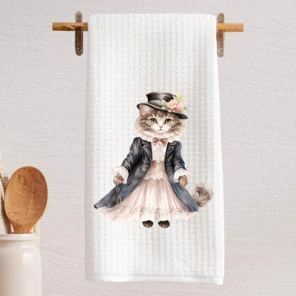 Victorian Cat Tea Towel