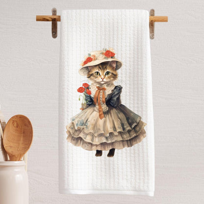 Victorian Cat Tea Towel