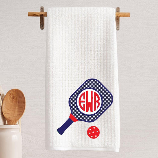 Monogram Pickleball Kitchen Towel: Preppy Small Gift