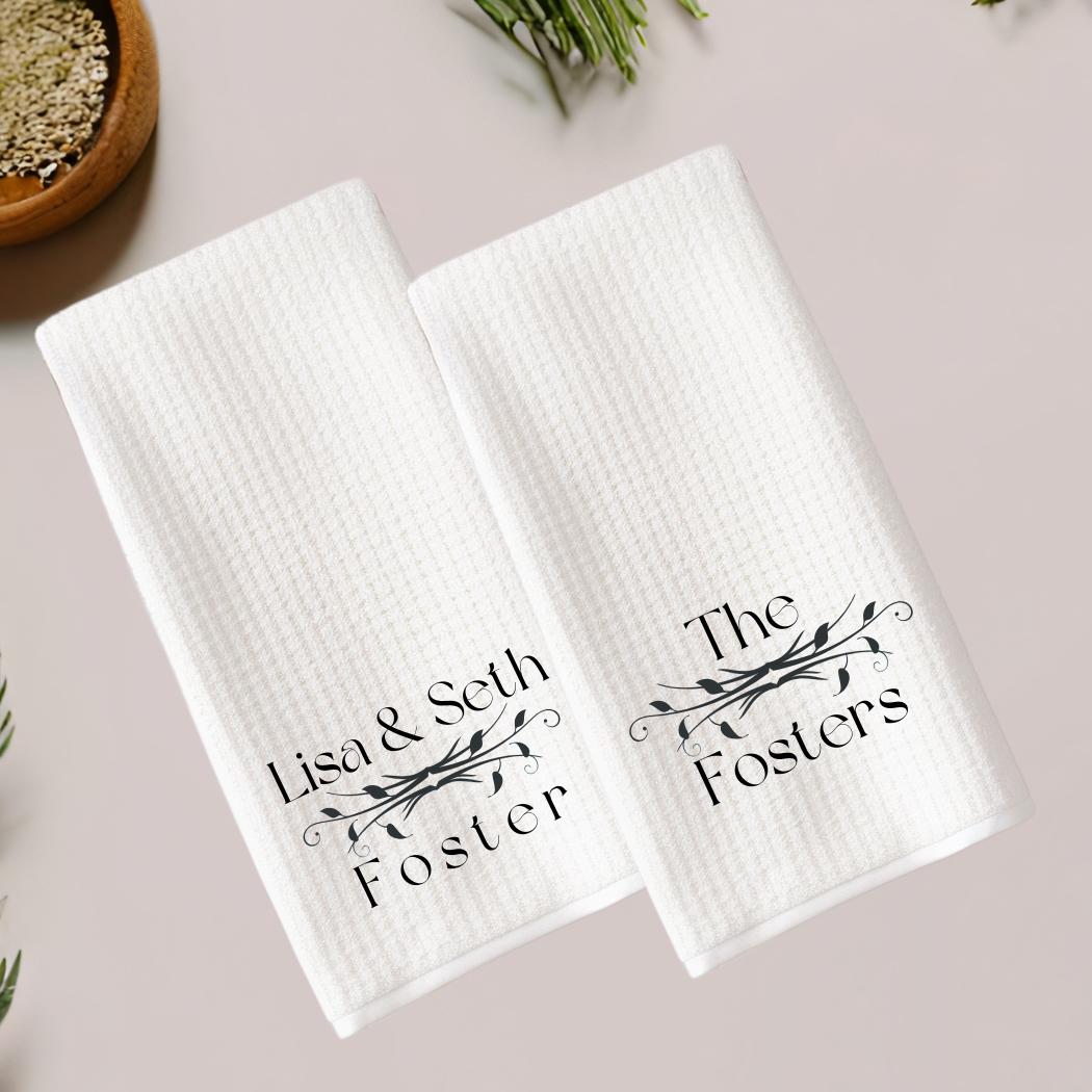 Black and White Wedding Gift Tea Towel