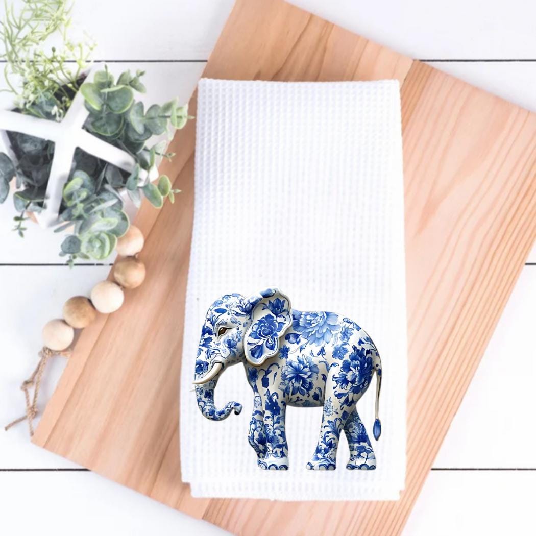 Chinoiserie Elephant Tea Towel