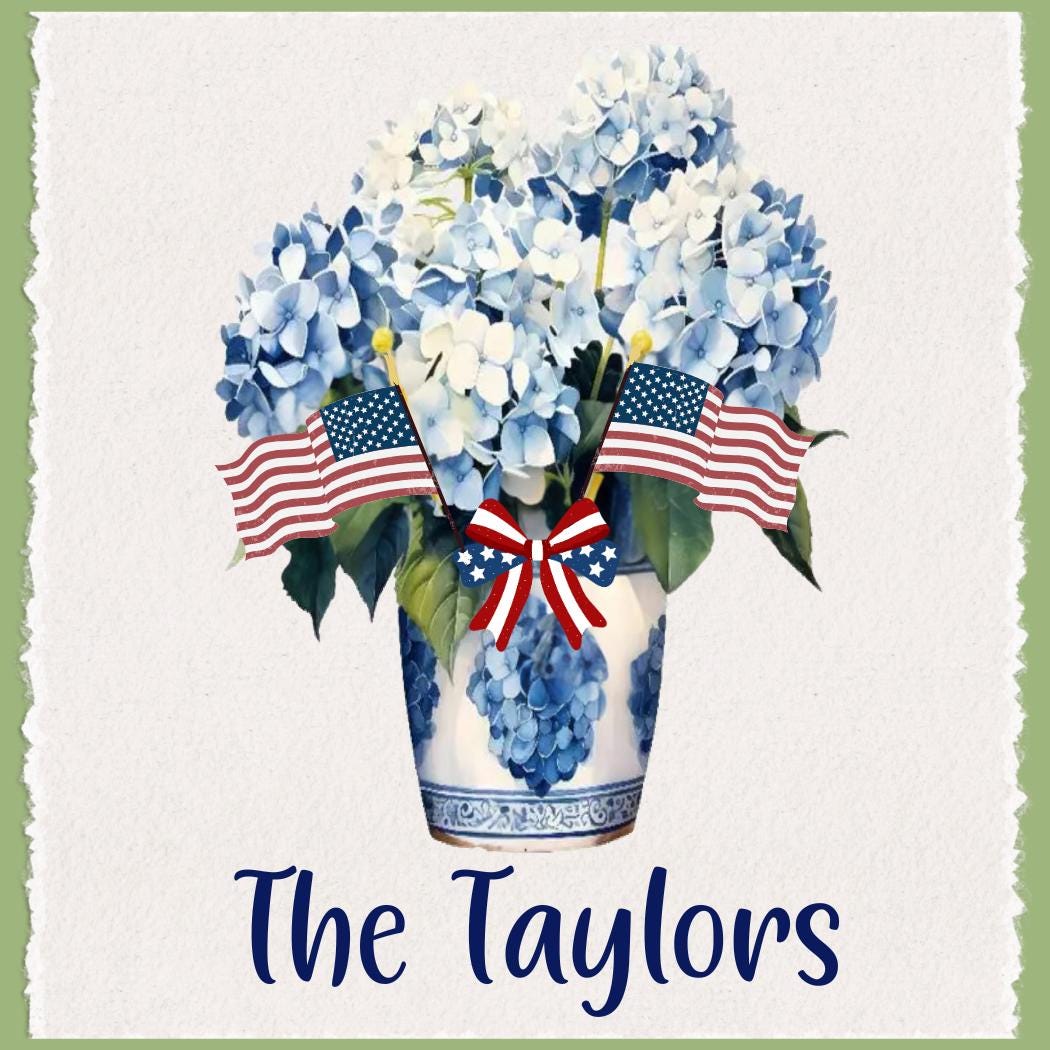 Patriotic Tea Towel Set: Red, White & Blue American Decor