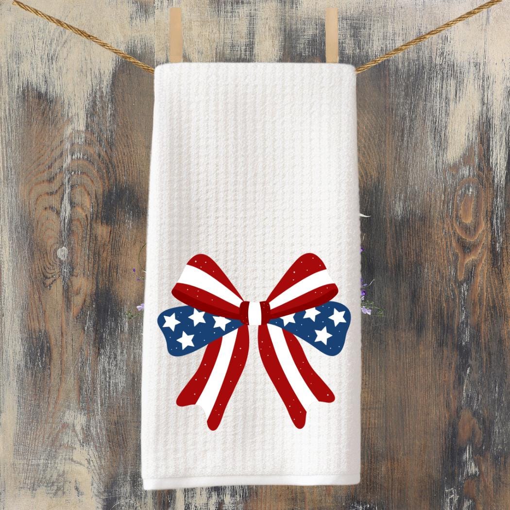 Patriotic Bow Tea Towel
