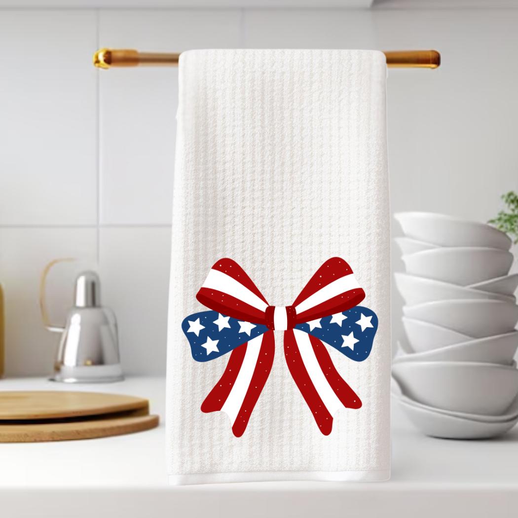 Patriotic Bow Tea Towel