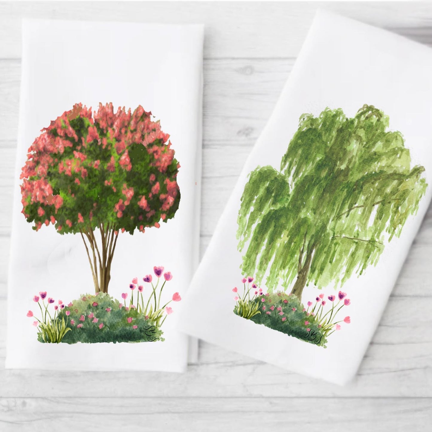 Crepe Myrtle and Weeping Willow Set