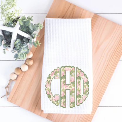 Chinoiserie Monogram Tea Towel