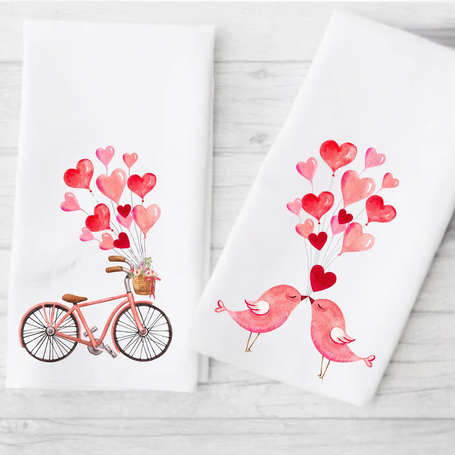 Bicycle Valentine Tea Towel