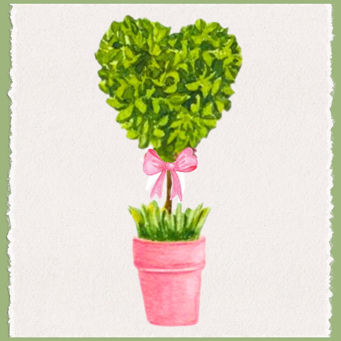 Heart Topiary Tea Towel