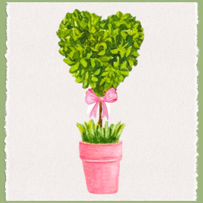 Heart Topiary Tea Towel