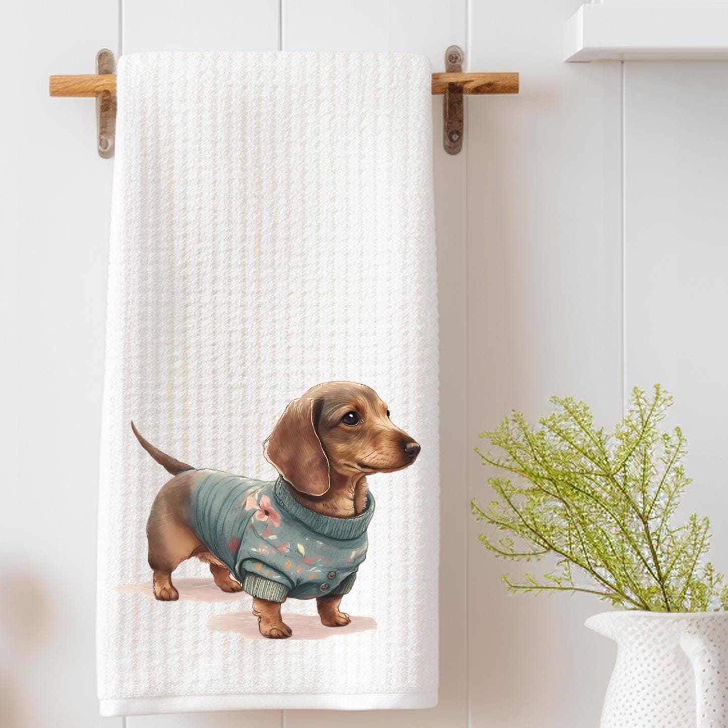 Dachshund in Sweater Tea Towel