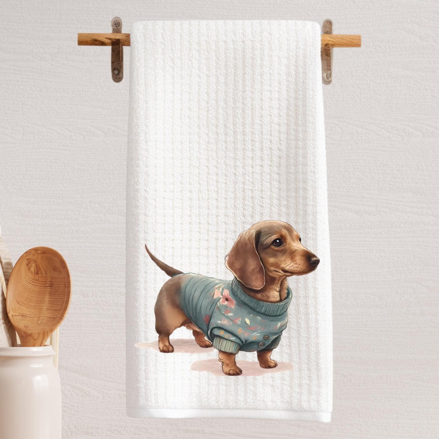 Dachshund in Sweater Tea Towel