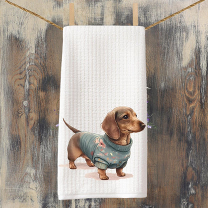 Dachshund in Sweater Tea Towel