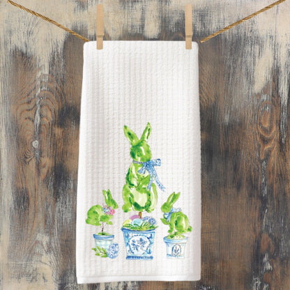 Easter Bunny Topiary Tea Towel